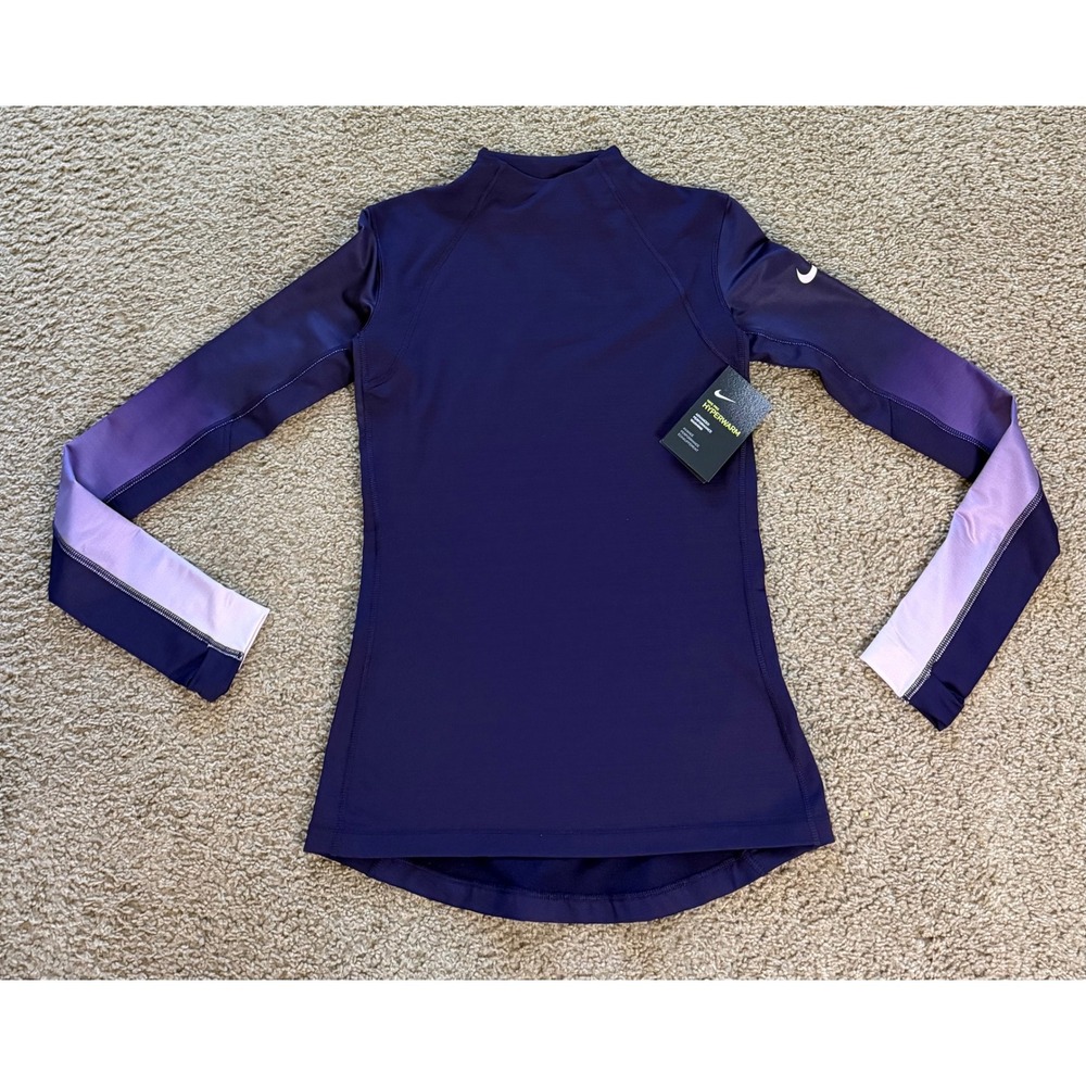 Nike Pro Hyperwarm Womens Purple Ombre Long Sleeve Training Top 803132-524 S